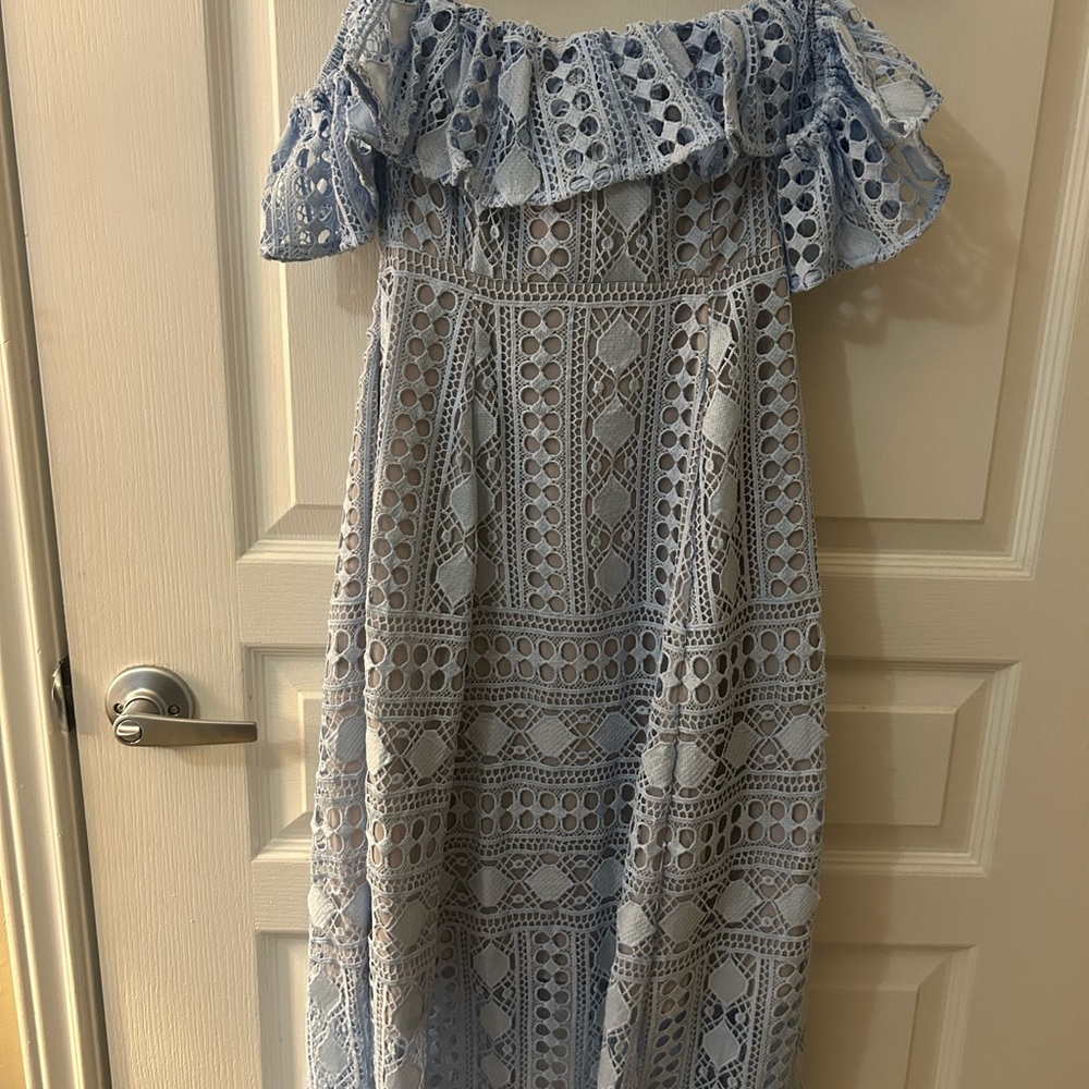 En Saison Blue Strapless Dress